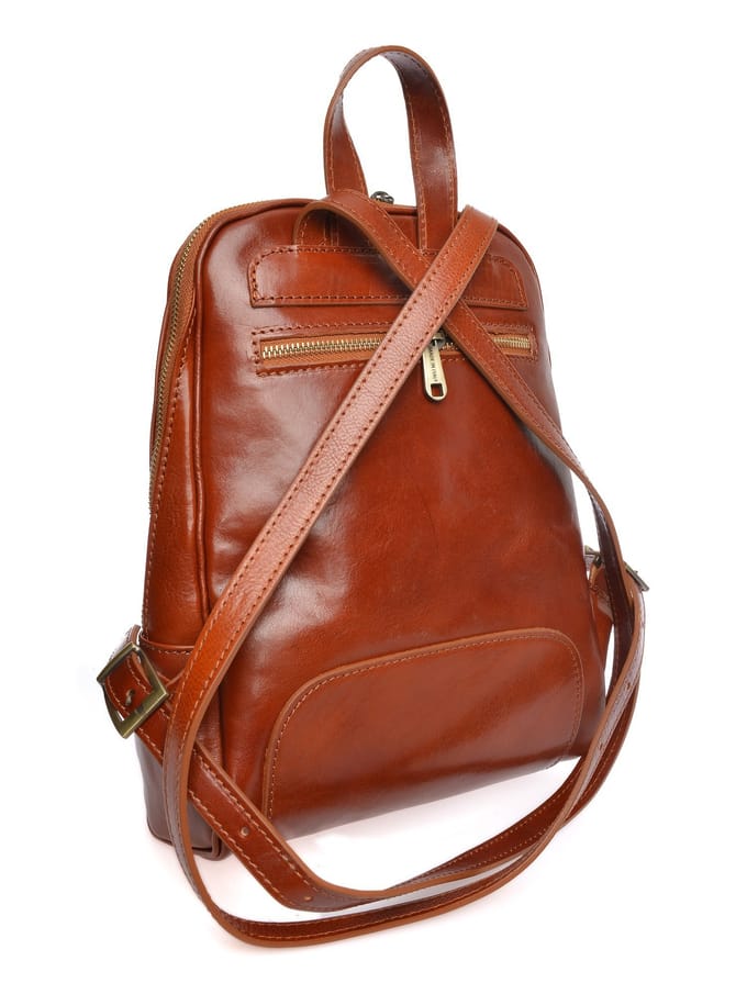 Anna Luchini Brown Rundleer Tas