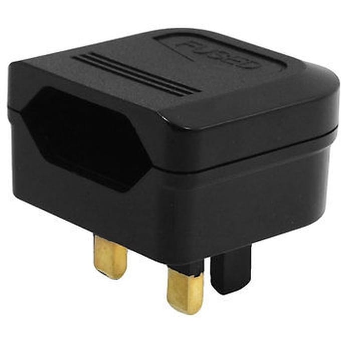 2-pins Euro Flat a UK-stekkerconverter/adapter/converter 3-pins met zekering