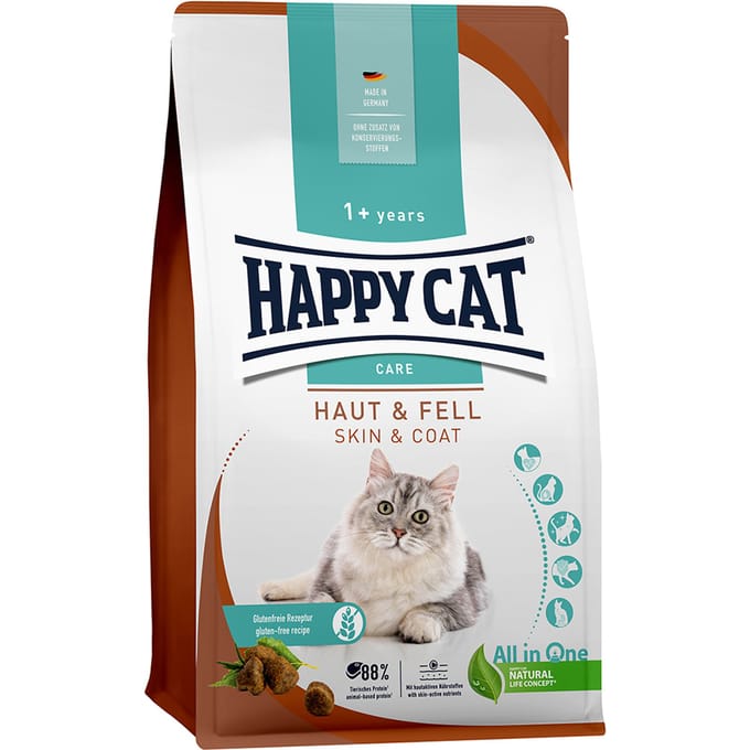 Happy Cat Care Huid & vacht Kattenvoer - 4 kg