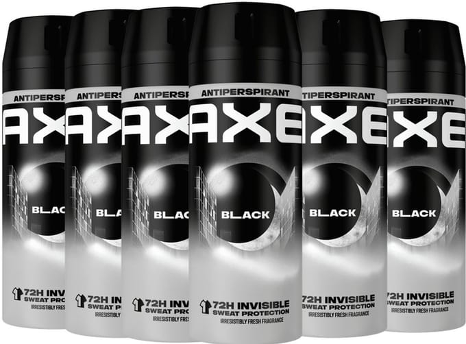 Axe Deospray - Dry Black- Deodorant - 150 ml - Voordeelverpakking 6 stuks