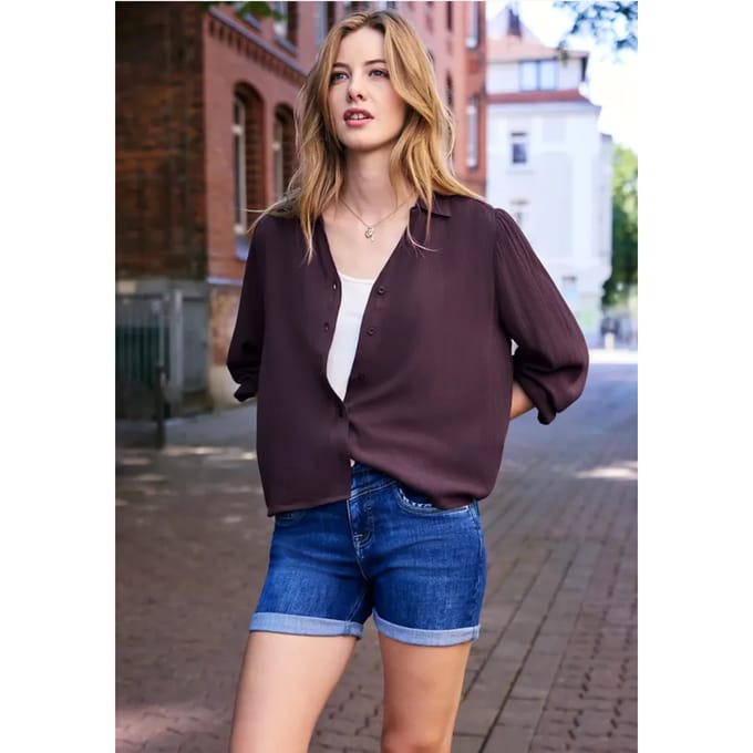 Overhemd met lange mouwen in effen kleur