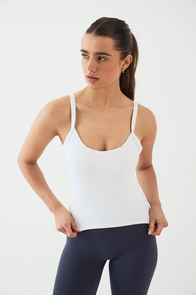Dames Dsgn Studio Ultra Sculpt Dikke Binding Vest Top | Wit | Maat: Medium