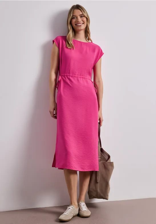 Midi-jurk met boothals