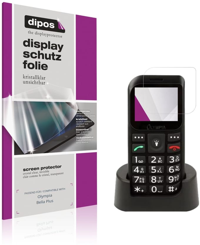 dipos – 4x Beschermfolie geschikt voor Olympia Bella Plus | Krasbestendige & heldere Screenprotector Ultra-Thin