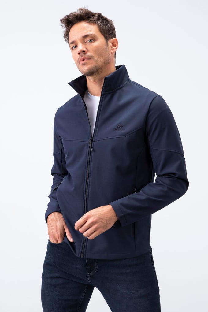Heren Effen Scuba Zip-Front Jas