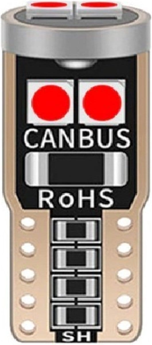 T10 LED - CANBUS - Extra fel - 6SMD - 12V - Roze - Per stuk