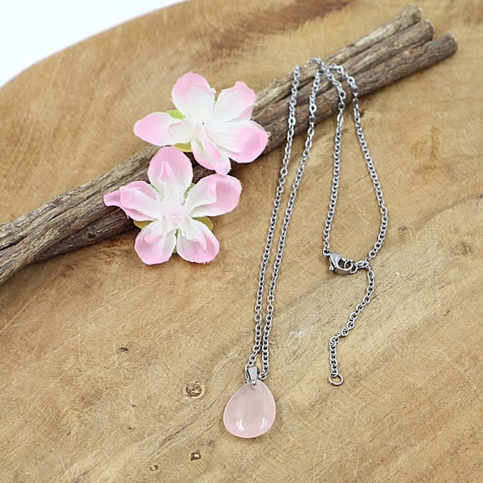 Kids collier Roze kwarts