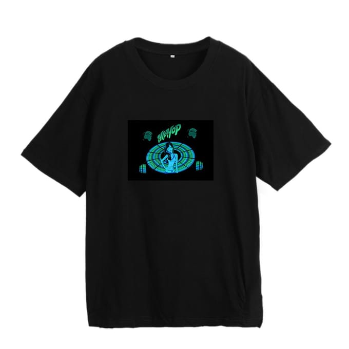 Égaliseur activé par le son Rock Disco T-Shirt LED manches courtes Cool H5327 XXL black