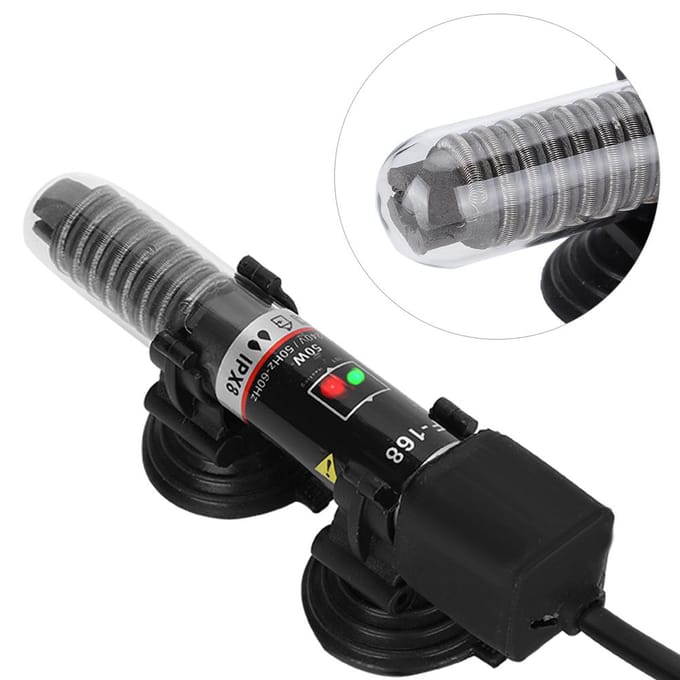 50W Aquarium Verwarmingsstaaf Mini Vissenkommen Constante Temperatuur 26 graden Celsius black