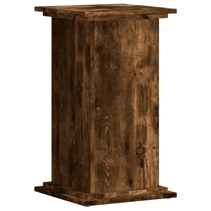 vidaXL - Plantenstandaard - 33x33x60 - cm - bewerkt - hout - gerookt - eikenkleurig