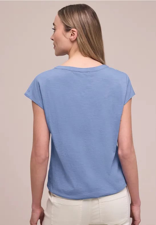 Shirt met losse schouders en gespleten hals