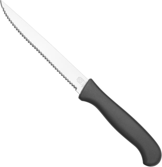 RÖR Solingen Vespermes – Steakmes – RVS – Lemmet 13 cm – Heft Kunststof Zwart