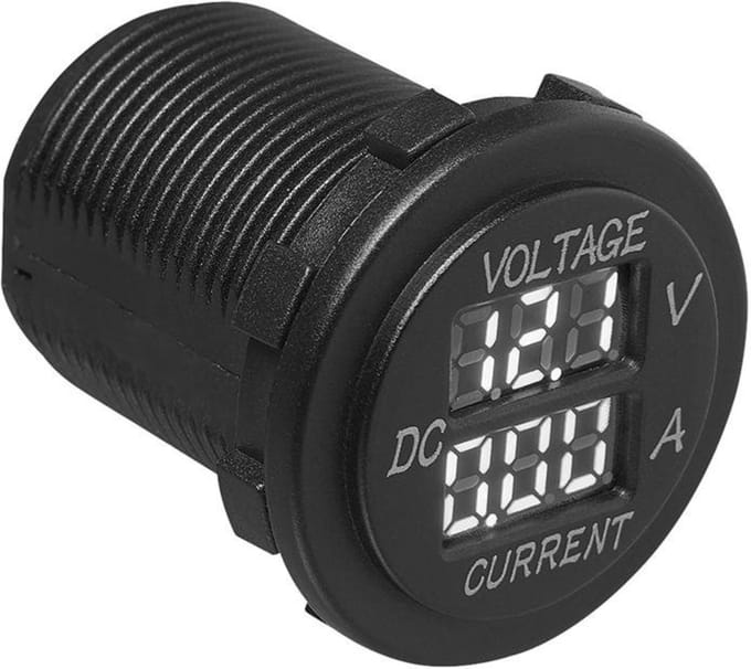 ProPlus Digitale volt- en ampèremeter - 6-30V en 0-10A - Ø 28 mm - eenvoudig af te lezen