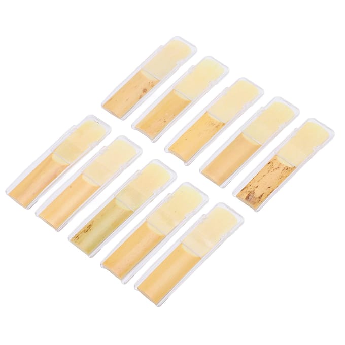 10 Stuks Altsaxofoon Rietjes 2.5 Es Altsax Houtblazers Accessoires met Transparant Doosje white