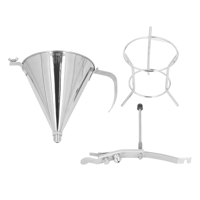 Entonnoir à Confiserie avec Support en Acier Inoxydable Entonnoir de Cuisson Outil de Décoration de Gâteau pour la Maison L white