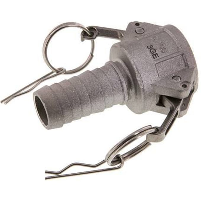 Camlock DN 25 (1'') Koppeling Aluminium met slangpilaar (25 mm) Type C MIL-C-27487