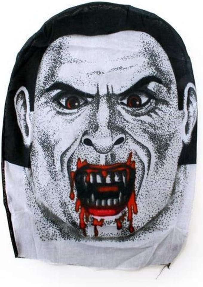 Nylon masker dracula halloween ook voor kinderen.