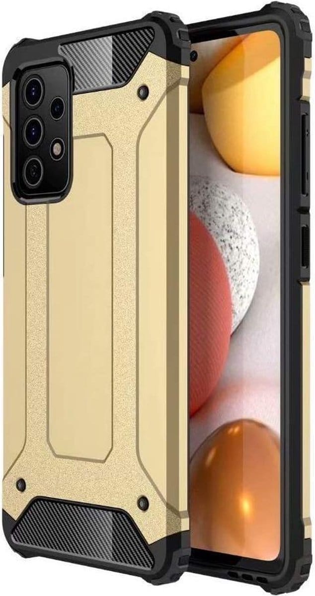 Armor Hybrid Geschikt Voor Samsung Galaxy A72 5G Hoesje - Goud