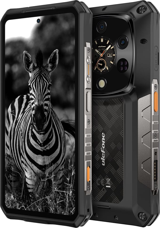 Ulefone Armor 28 Ultra 5G AI robuuste telefoon met niet-thermische beeldvorming, 1TB ROM + 32GB RAM, Android smartphone, AMOLED 6.67' scherm, 10600mAh batterij, Dimensity 9300+ processor.
