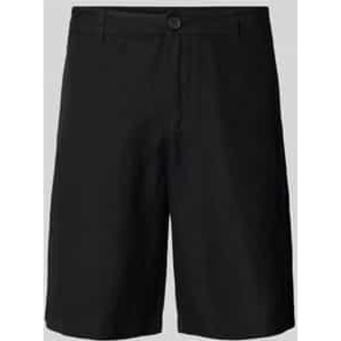 Regular fit linnen bermuda met riemlussen