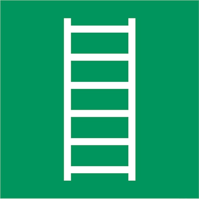 Vluchtladder sticker 200x200 mm - vinyl - ISO 7010 E059