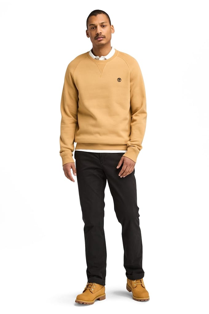 Timberland Exeter River Brushed Back Crew Sweatshirt Light Wheat Boot Taglia: M | Maglioni a maglia Outlet | Uomo | Marrone