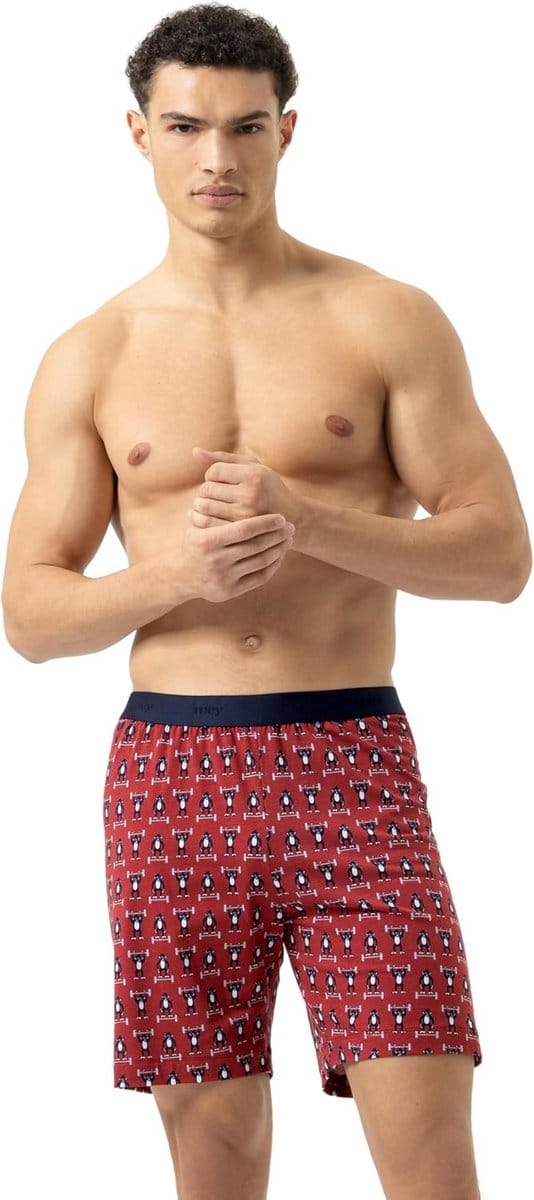 Heren Pyjamabroek Kort met Grappige Apenprint - Comfortabele Loungebroek Katoen