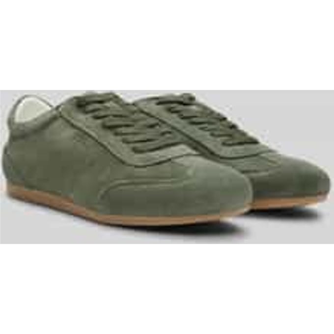 Sneakers van echt suède met reliëflogo