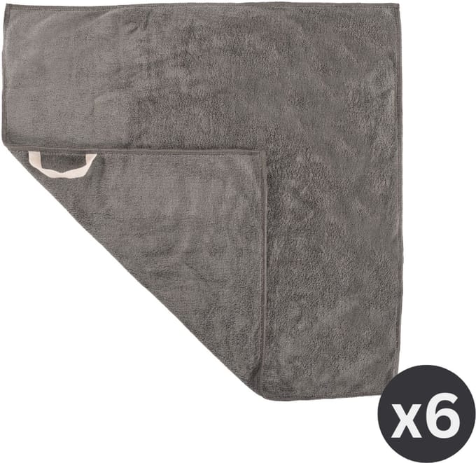 Tiseco - Handdoek ESSENTIALS - SET/6 - Microvezel - 50x50 cm, grijs