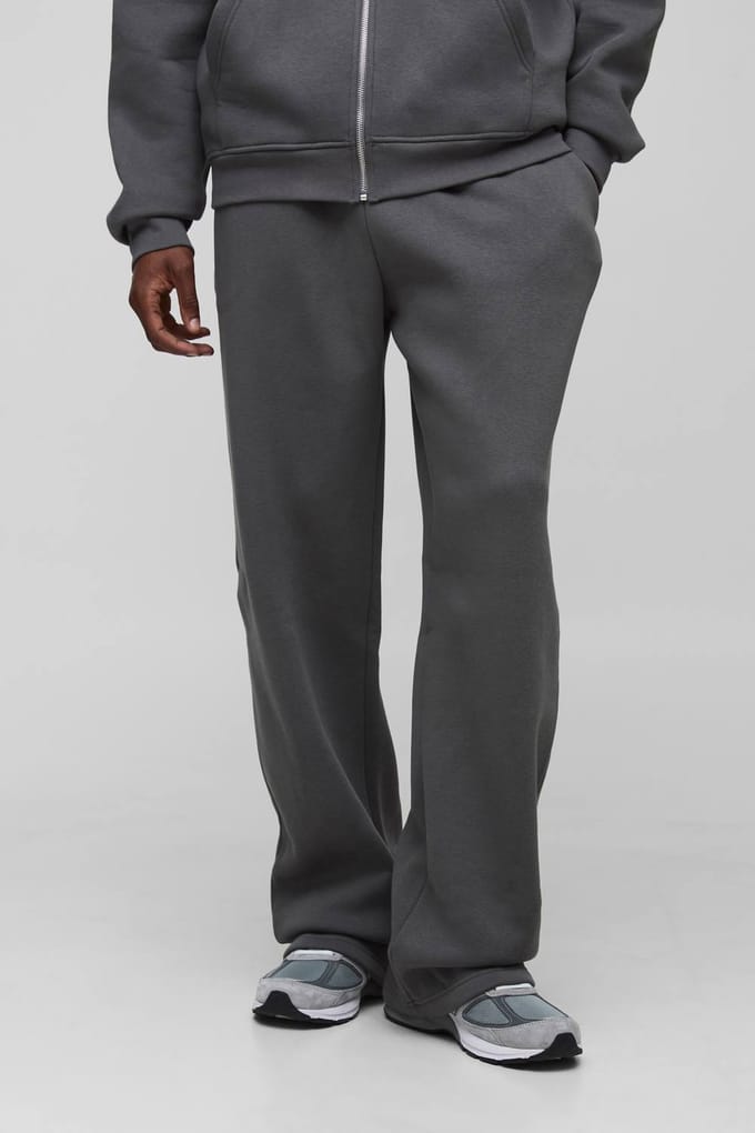 Lange Basic Joggers met Rechte Pijpen | Charcoal | Size Small