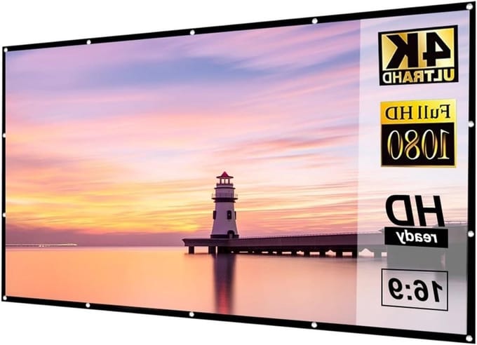 Projectiescherm - Projector Scherm - Thuisbioscoop - Grijs Gordijn Contrast - 120 inch - Mat Wit