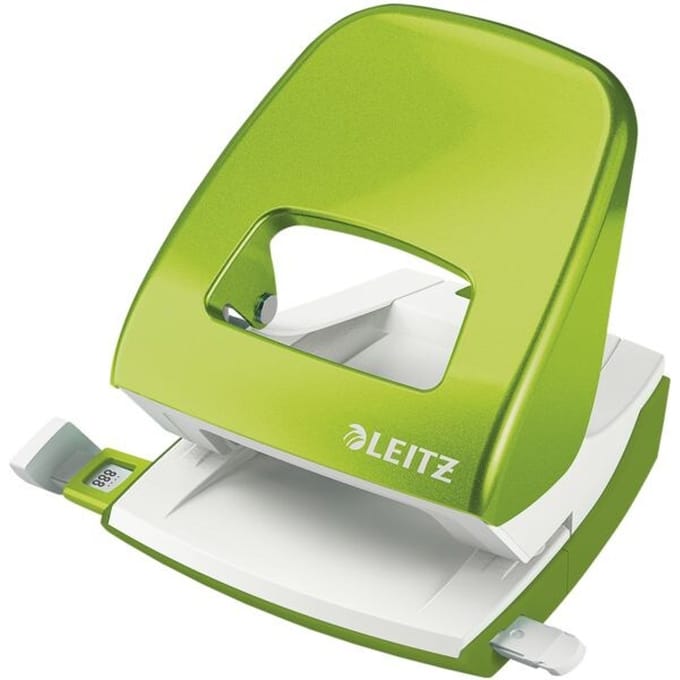 Leitz NeXXt WOW Perforator - 2-Gaats - Perforeert tot 30 Vel - Ideaal Voor Thuiskantoor/Thuiswerkplek - Groen