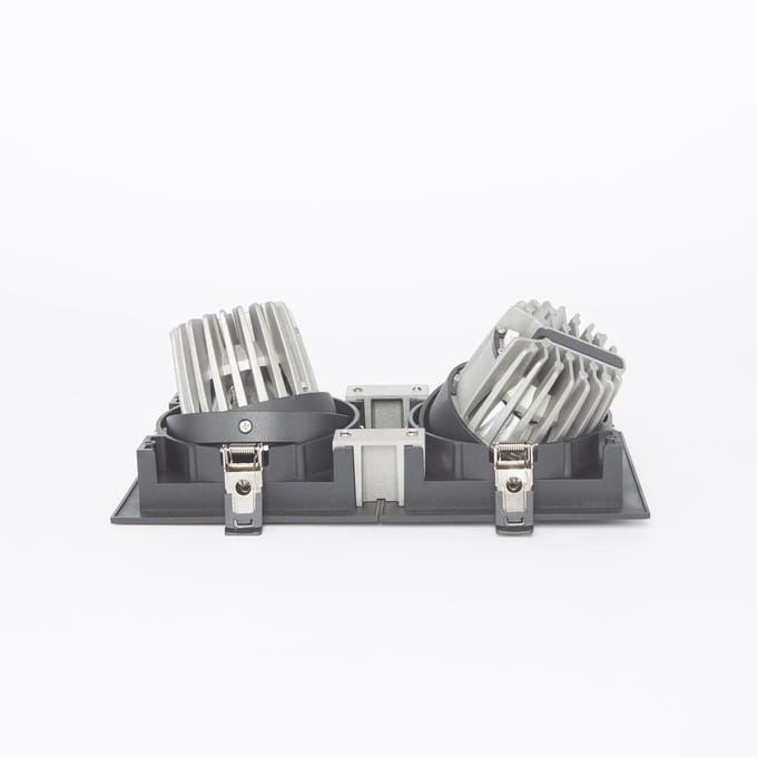 Strakke Inbouwspot-2x20W-2700K-272x137mm-zwart