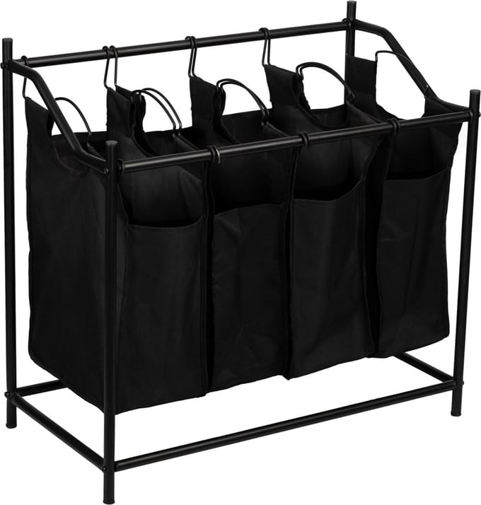 Wasmand Vamdrup met 4 zakken 75x78x40 cm zwart