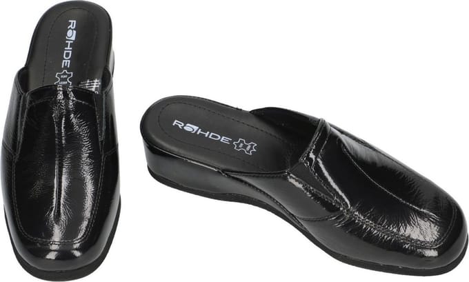 Rohde -Dames - zwart - pantoffels - maat 41