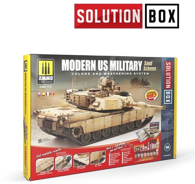AMMO by Mig Jimenez Modelbouwdecoratie - MIG 7712 Modern US Military Sand Scheme - Solution Box Effecten set