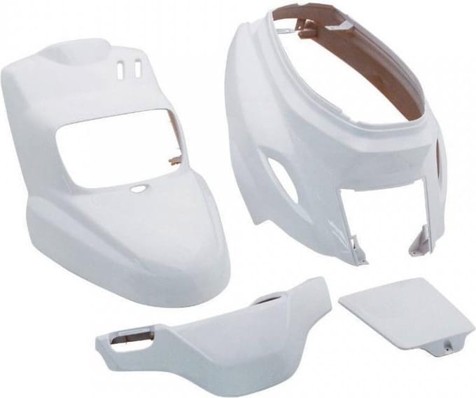 Kit carénage P2R pour scooter Yamaha 50 BWS 2004 à 2017 blanc 4 pièces Neuf