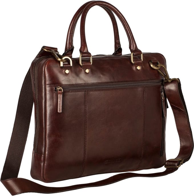Leonhard Heyden Cambridge laptoptas 1-vaks 13 inch - Roodbruin