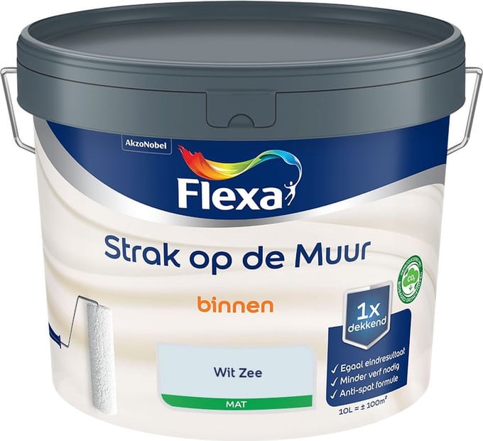 Flexa - Strak Op De Muur Binnen Mat - Wit Zee - Mengverf - 10 L