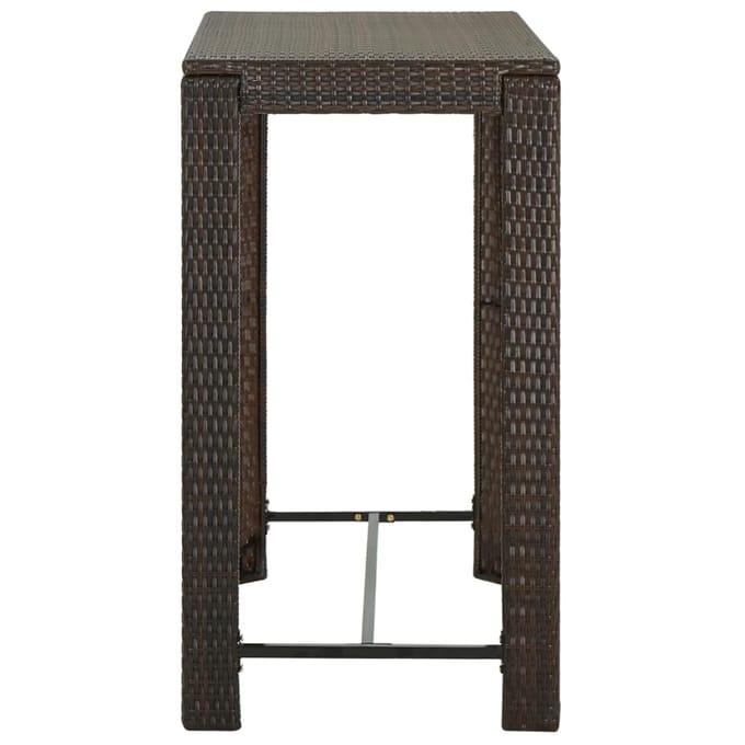 vidaXL - Tuinbartafel - 100x60,5x110,5 - cm - poly - rattan - bruin