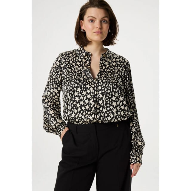 Fabienne Chapot Nina Blouse Black/creme Brulee Maat: 34 | Longsleeves Outlet | Dames | Wit