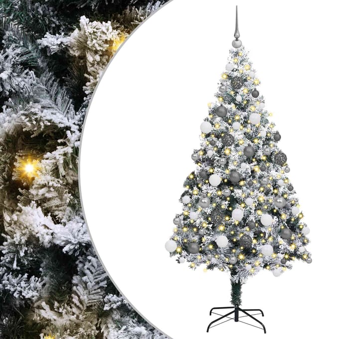vidaXL Kunstkerstboom Wit 180 cm PVC en Staal en Kunststof