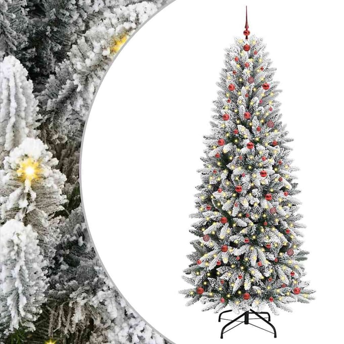 vidaXL - Kunstkerstboom - Wit - 240 - cm - PVC - en - plastic - en - staal - en - PE