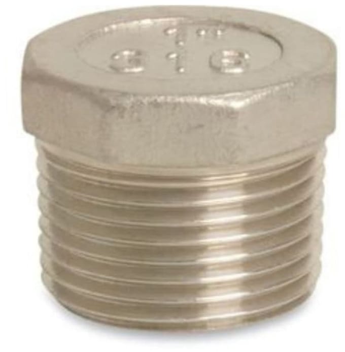 RVS fitting, Draadfitting RVS, RVS stop 1 inch, Buitendraad stop, RVS plug, 1" AG 10bar