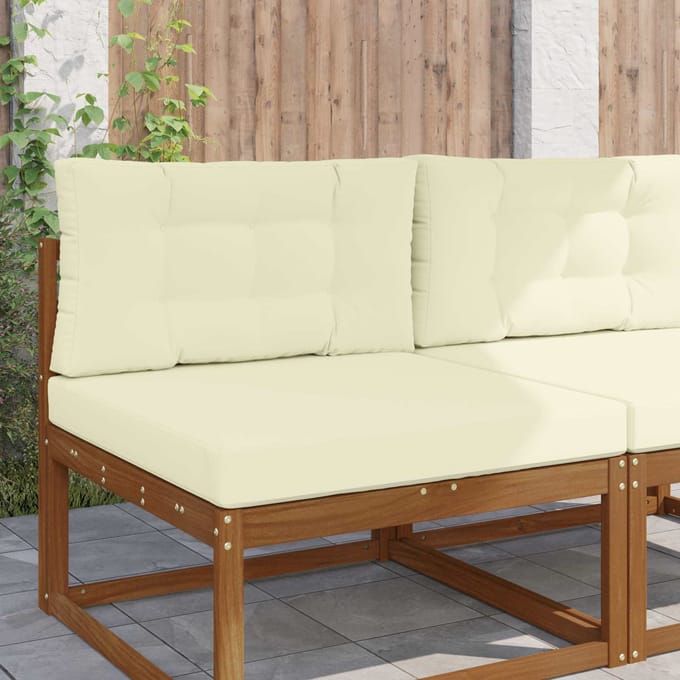 vidaXL - Buitenbankkussen - Polyester - Crèmekleurig - 80 - x - 80 - cm