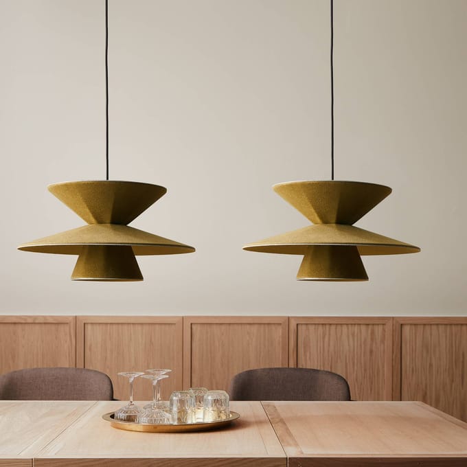 LOOM DESIGN LED hanglamp Morphic, groen, vilt, Ø 50 cm