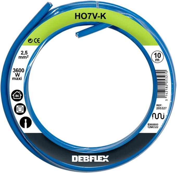 Flexibele Elektrische Aderkabel 2,5 mm² Blauw 10 Meter