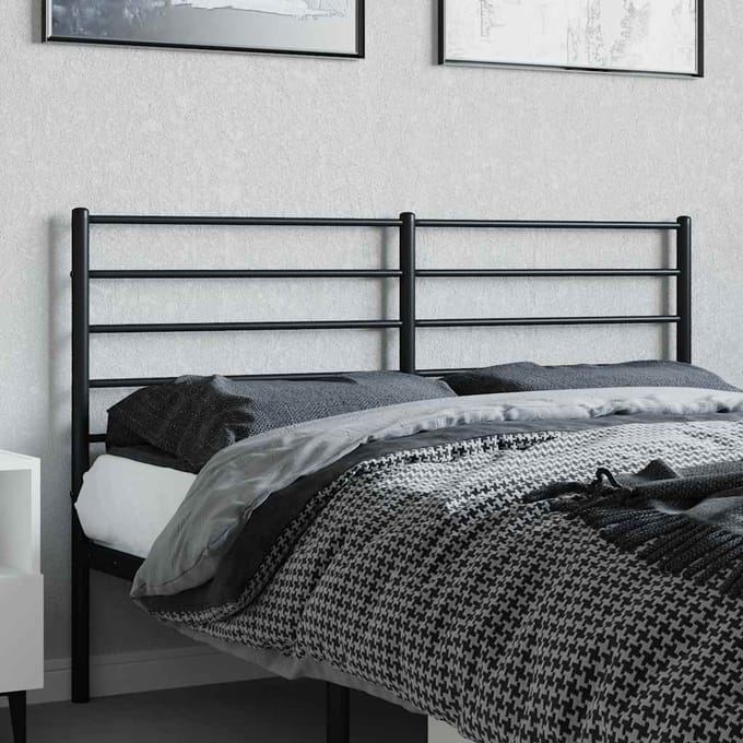 vidaXL - Vervangend - hoofdbord - metaal - zwart - 120 - cm