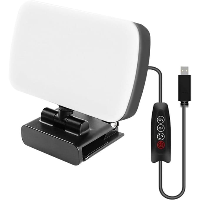 LED Videolamp voor Videoconferentie Live Streaming Draagbaar Vullicht Verstelbare Verlichting white