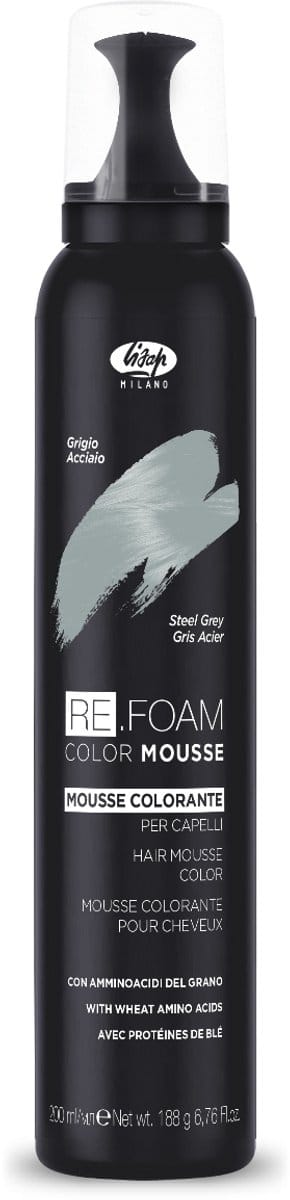 Lisap Re.Foam Color Mousse Staalgrijs 200ml